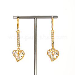 Fashionable Classic Brass Heart Tassel Hoop Earrings&nbsp;IX7410