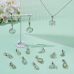 28Pcs 14 Style Glass European Dangle Charms&nbsp;PALLOY-WR00020