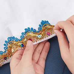 Polyester Glitter Ribbon&nbsp;OCOR-WH0068-36B