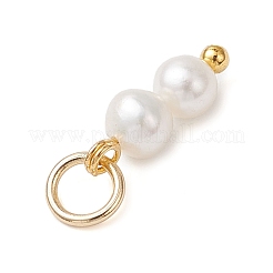 Natural Cultured Freshwater Pearl Round Beaded Charms&nbsp;PALLOY-JF04308