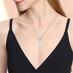Alloy Pink Enamel Animal Axolotl Pendant Necklaces for Women&nbsp;FS-WGED7AD-02