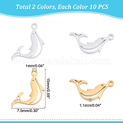 20Pcs 2 Colors 304 Stainless Steel Pendants&nbsp;STAS-UN0035-36