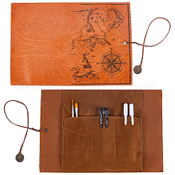 Map & Compass Pattern Leather Pen Bag&nbsp;AJEW-WH0348-59