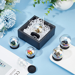 6 Sets 3 Style Iridescent Glass Dome Cover&nbsp;DJEW-PH0001-26A