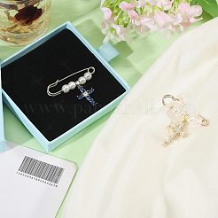 2Pcs 2 Styles Alloy Plastic Pearl Brooches&nbsp;JEWB-FH00038