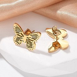 Butterfly 304 Stainless Steel Stud Earrings&nbsp;EJEW-L287-061G