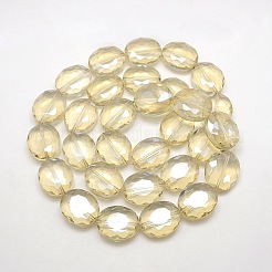 Faceted Electroplate Crystal Glass Oval Beads Strands&nbsp;EGLA-F060B-01