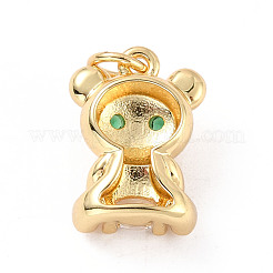 Rack Plating Brass Micro Pave Cubic Zirconia Pendants&nbsp;ZIRC-C035-06G