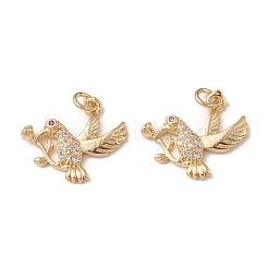 Rack Plating Brass Micro Pave Cubic Zirconia Charms&nbsp;KK-G452-12G