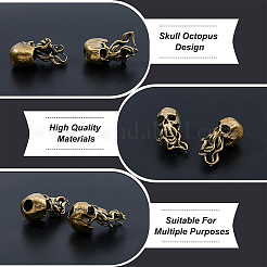 2Pcs Brass European Beads&nbsp;KK-FH0007-06AB
