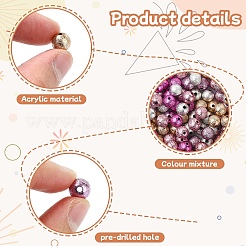 50Pcs 5 Colors Spray Painted Acrylic Beads&nbsp;ACRP-YW0001-13