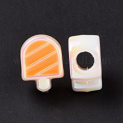 UV Plating Rainbow Iridescent Acrylic European Beads&nbsp;SACR-E009-37