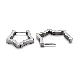 Tarnish Resistant 304 Stainless Steel Star Huggie Hoop Earrings&nbsp;STAS-J033-06P