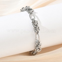 Unisex 304 Stainless Steel Byzantine Chains Bracelets&nbsp;BJEW-G790-07P