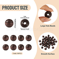Wood European Beads&nbsp;WOOD-TA0003-10B