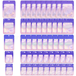 50Pcs 5 Styles Rectangle Glitter Holographic PVC Resealable Packaging Bags&nbsp;ABAG-TA0001-88