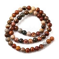 Natural Picture Jasper Beads Strands&nbsp;G-S390-07-6mm