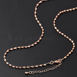 Brass Singapore Chains Necklaces for Women&nbsp;NJEW-D302-36RG
