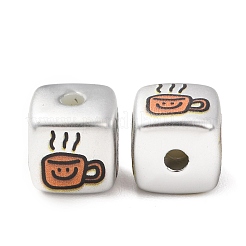 Plating Printed Acrylic European Beads&nbsp;AC-CBA655C-16C