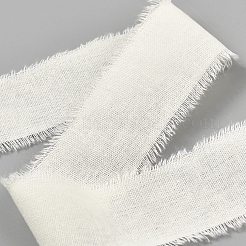 5 Yards Cotton Linen Raw Edge Ribbons&nbsp;OCOR-WH0088-52A-01
