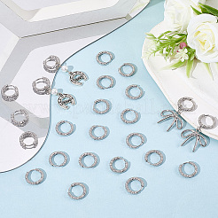 24Pcs 303 Stainless Steel Textured Hoop Earrings for Women&nbsp;EJEW-SC0001-78