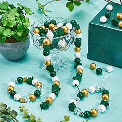 140Pcs 4 Styles Saint Patrick's Day Themed Printed Natural Wooden Beads Sets&nbsp;WOOD-SP0001-29