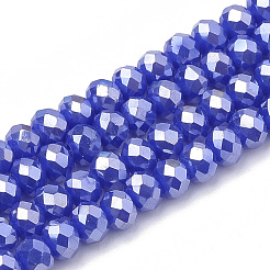Electroplate Glass Beads Strands&nbsp;EGLA-Q115-6x4mm-M