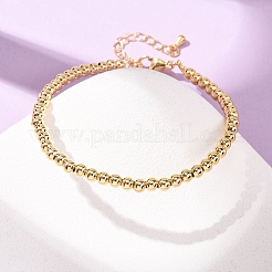 Round Brass Beaded Bracelets for Women&nbsp;BJEW-H640-04B-G