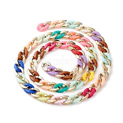 Handmade Acrylic & CCB Plastic Curb Chains&nbsp;AJEW-JB00985