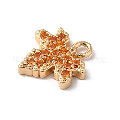 Brass Micro Pave Cubic Zirconia Charms&nbsp;KK-C062-046G-01