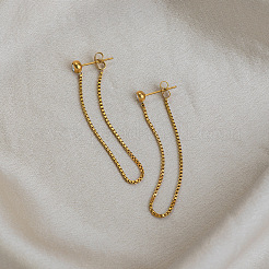 304 Stainless Steel Tassel Chain Stud Earrings for Women&nbsp;AQ2980