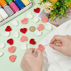 42Pcs 3 Colors Wool Yarn Heart Ornament Accessories&nbsp;AJEW-FG0004-03