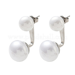 Round Brass Stud Earrings&nbsp;EJEW-C185-02P