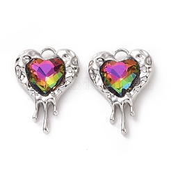Rack Plating Alloy Glass Pendants&nbsp;FIND-I037-21P-02
