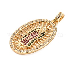 Religion Theme Brass Micro Pave Cubic Zirconia Pendants&nbsp;ZIRC-I032-71G-1