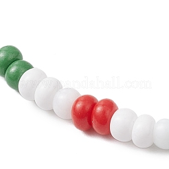 Christmas Glass Seed & Handmade Lampwork Beads Stretch Bracelets for Women&nbsp;BJEW-MZ00197-02