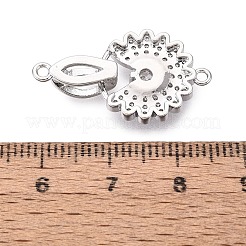 Brass Micro Pave Clear Cubic Zirconia Fold Over Clasps&nbsp;KK-Q074-18P