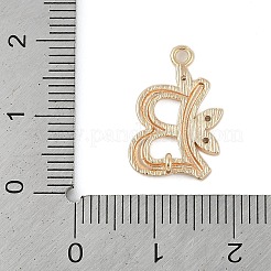 Brass Crystal Rhinestone Letter Links Connector Charms&nbsp;KK-S395-06G-B