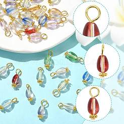20Pcs 10 Colors Transparent Glass Pendants&nbsp;PALLOY-FS00073