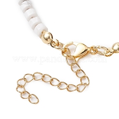 Natural Howlite Beads Link Bracelets for Women Men&nbsp;BJEW-JB11467-06