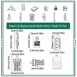 72Pcs 12 Styles Tibetan Style Alloy Pendants&nbsp;FIND-SC0006-80