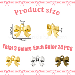 72Pcs 3 Colors Tibetan Style Zinc Alloy Pendants&nbsp;FIND-GA0007-31