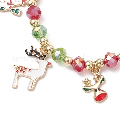 Christmas Alloy Enamel Charm Bracelets&nbsp;BJEW-JB12077-03