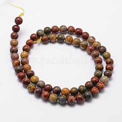 Natural Polychrome Jasper/Picasso Stone/Picasso Jasper Bead Strands&nbsp;X-G-D840-85-4mm