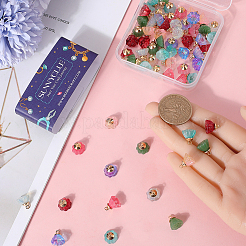 70Pcs 7 Colors Transparent Spray Painted Glass Charms&nbsp;GLAA-SC0001-91