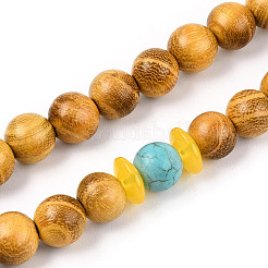 Wrap Style Buddhist Jewelry Bocote Round Beaded Bracelets or Necklaces&nbsp;BJEW-R281-34