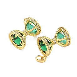 Brass Micro Pave Clear Cubic Zirconia Pendants&nbsp;KK-B139-04G-02