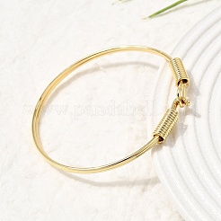 Brass Open Cuff Bangles with S Clasps for Women&nbsp;KK-CBA782E-01
