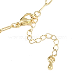 Brass Ring Link Paperclip Chain Necklaces&nbsp;NJEW-A042-05G