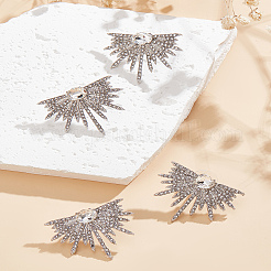 2 Pairs Alloy Crystal Rhinestone Stud Earrings for Women&nbsp;EJEW-LP0001-64